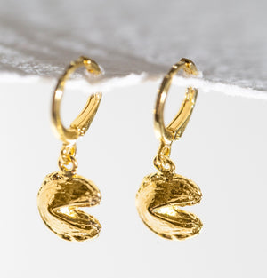 Fortune Cookie Earrings Gift Set - Gold